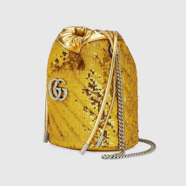 【グッチ】GG Marmont ダブルG ミニバケット スパンコールバッグ コピー 575163 9SYZP 5967